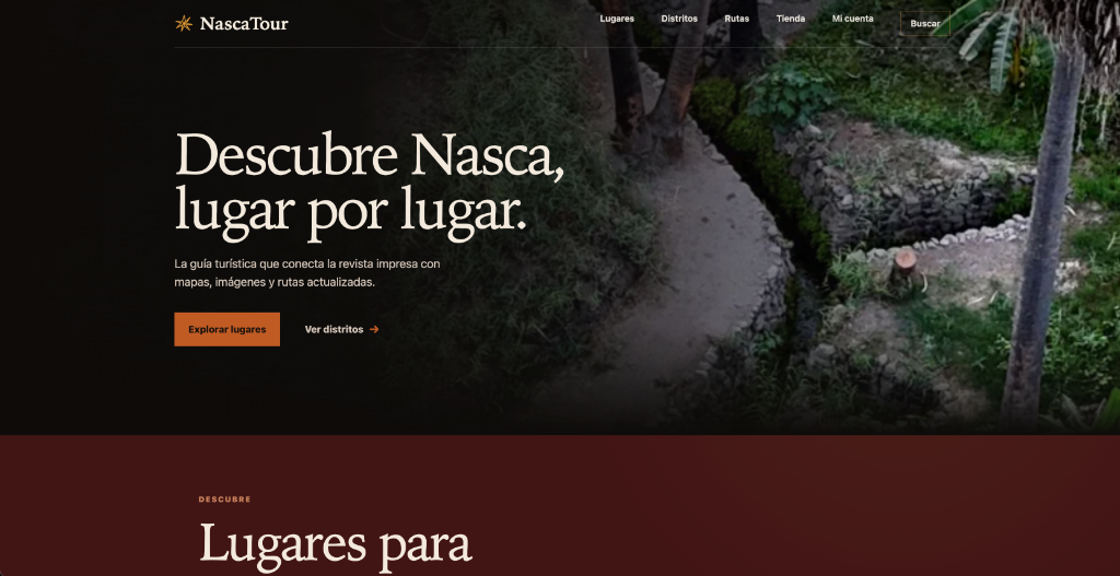 Nasca Tour — Portada de la guía turística digital multimedia